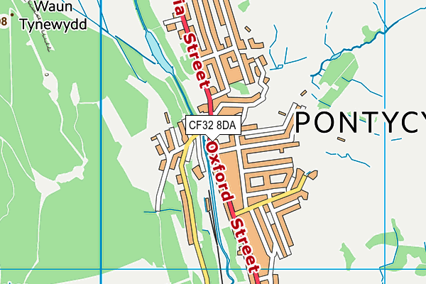 CF32 8DA map - OS VectorMap District (Ordnance Survey)