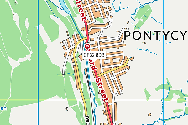 CF32 8DB map - OS VectorMap District (Ordnance Survey)