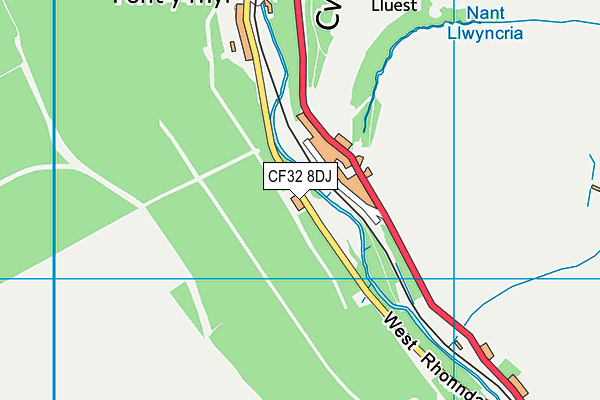 CF32 8DJ map - OS VectorMap District (Ordnance Survey)