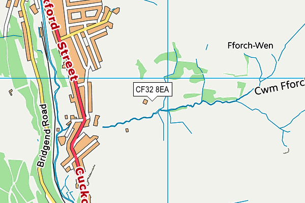 CF32 8EA map - OS VectorMap District (Ordnance Survey)