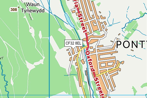 CF32 8EL map - OS VectorMap District (Ordnance Survey)