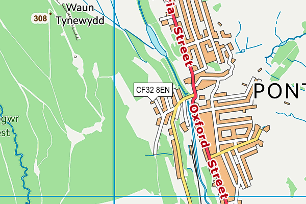 CF32 8EN map - OS VectorMap District (Ordnance Survey)
