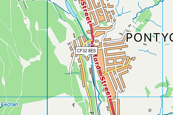 CF32 8ES map - OS VectorMap District (Ordnance Survey)