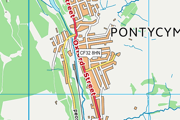 CF32 8HN map - OS VectorMap District (Ordnance Survey)