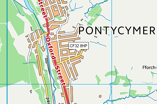 CF32 8HP map - OS VectorMap District (Ordnance Survey)