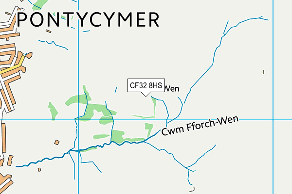 CF32 8HS map - OS VectorMap District (Ordnance Survey)