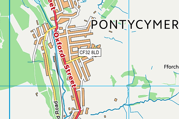 CF32 8LD map - OS VectorMap District (Ordnance Survey)