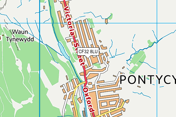 CF32 8LU map - OS VectorMap District (Ordnance Survey)