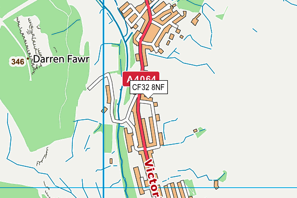 CF32 8NF map - OS VectorMap District (Ordnance Survey)