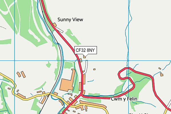 CF32 8NY map - OS VectorMap District (Ordnance Survey)