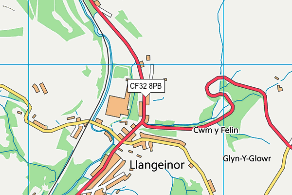 CF32 8PB map - OS VectorMap District (Ordnance Survey)