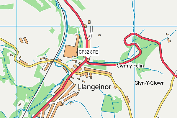 CF32 8PE map - OS VectorMap District (Ordnance Survey)