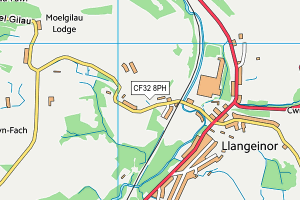 CF32 8PH map - OS VectorMap District (Ordnance Survey)