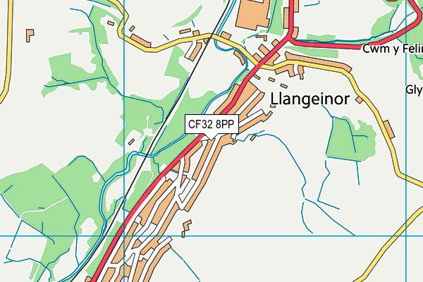 CF32 8PP map - OS VectorMap District (Ordnance Survey)