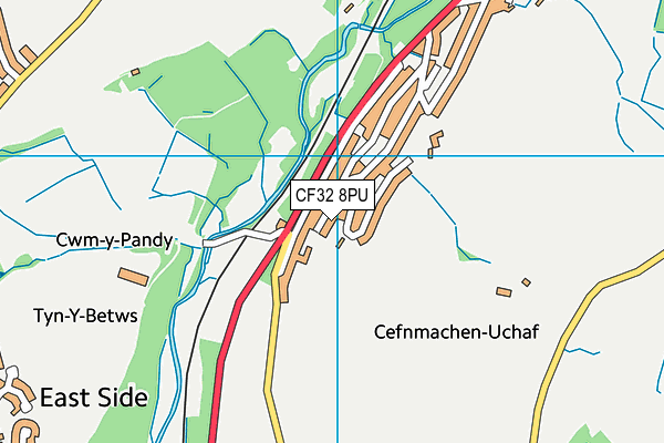 CF32 8PU map - OS VectorMap District (Ordnance Survey)