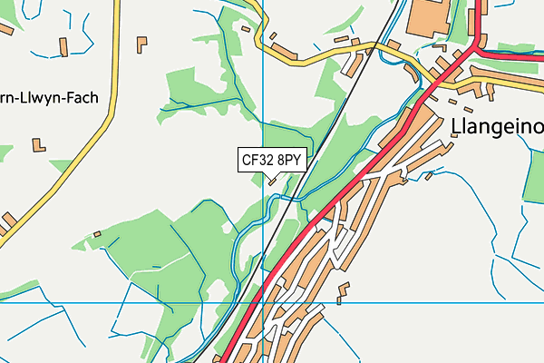 CF32 8PY map - OS VectorMap District (Ordnance Survey)