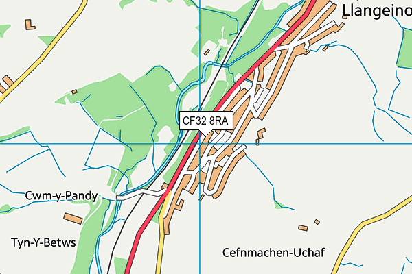 CF32 8RA map - OS VectorMap District (Ordnance Survey)