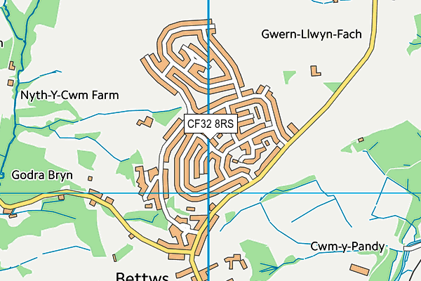 CF32 8RS map - OS VectorMap District (Ordnance Survey)