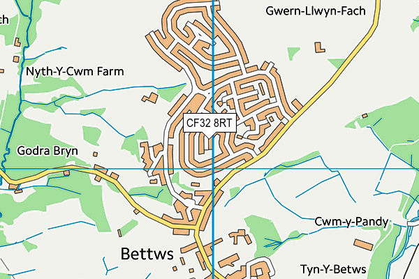 CF32 8RT map - OS VectorMap District (Ordnance Survey)