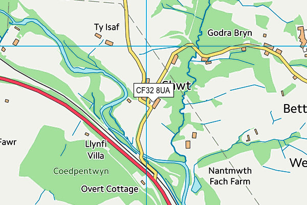 CF32 8UA map - OS VectorMap District (Ordnance Survey)