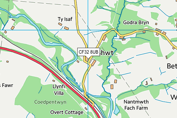 CF32 8UB map - OS VectorMap District (Ordnance Survey)