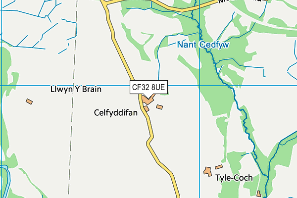 CF32 8UE map - OS VectorMap District (Ordnance Survey)