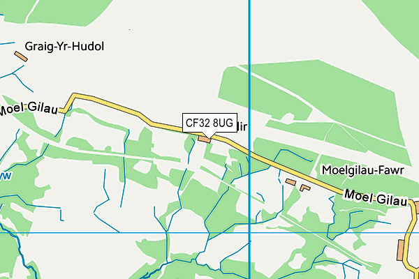 CF32 8UG map - OS VectorMap District (Ordnance Survey)