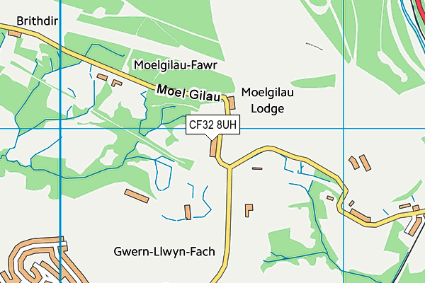 CF32 8UH map - OS VectorMap District (Ordnance Survey)