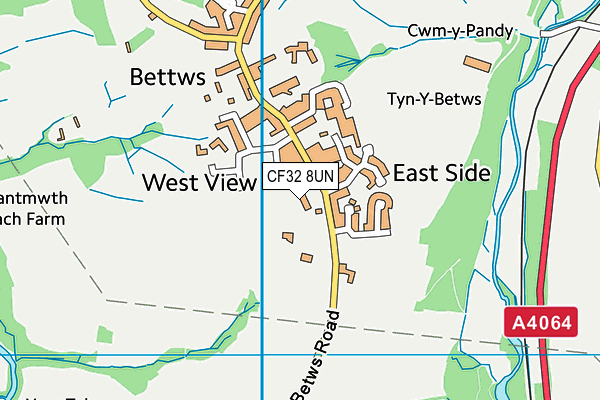 CF32 8UN map - OS VectorMap District (Ordnance Survey)