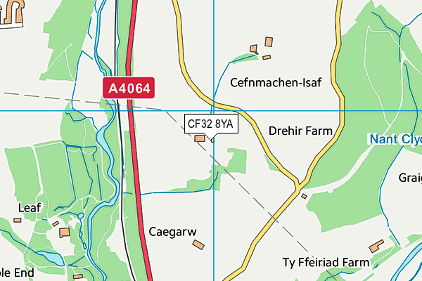 CF32 8YA map - OS VectorMap District (Ordnance Survey)
