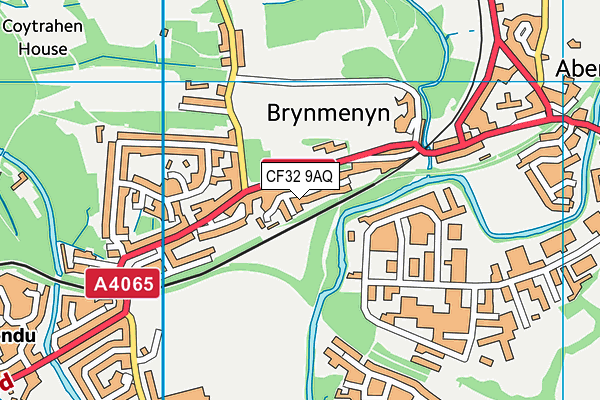 CF32 9AQ map - OS VectorMap District (Ordnance Survey)