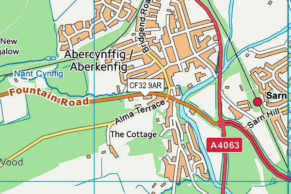 CF32 9AR map - OS VectorMap District (Ordnance Survey)