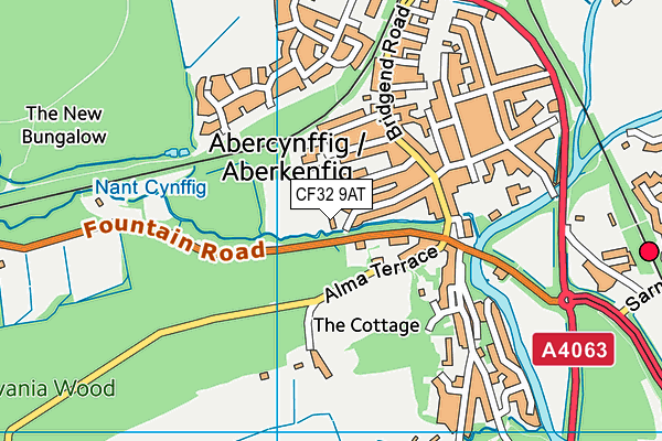 CF32 9AT map - OS VectorMap District (Ordnance Survey)