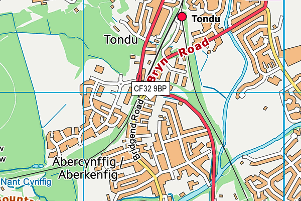 CF32 9BP map - OS VectorMap District (Ordnance Survey)