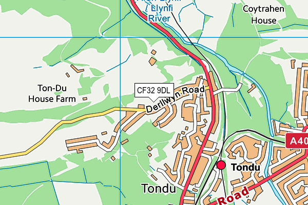 CF32 9DL map - OS VectorMap District (Ordnance Survey)