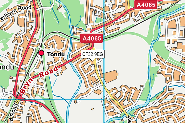 CF32 9EG map - OS VectorMap District (Ordnance Survey)