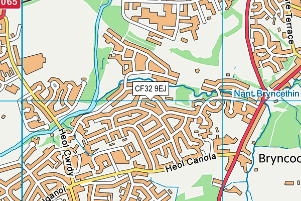 CF32 9EJ map - OS VectorMap District (Ordnance Survey)