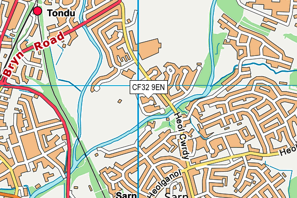 CF32 9EN map - OS VectorMap District (Ordnance Survey)