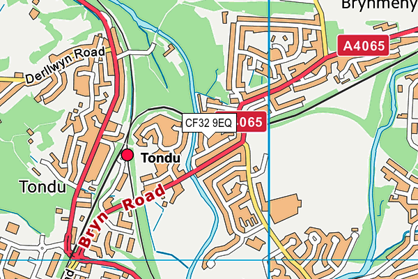 CF32 9EQ map - OS VectorMap District (Ordnance Survey)