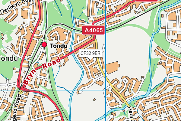 CF32 9ER map - OS VectorMap District (Ordnance Survey)