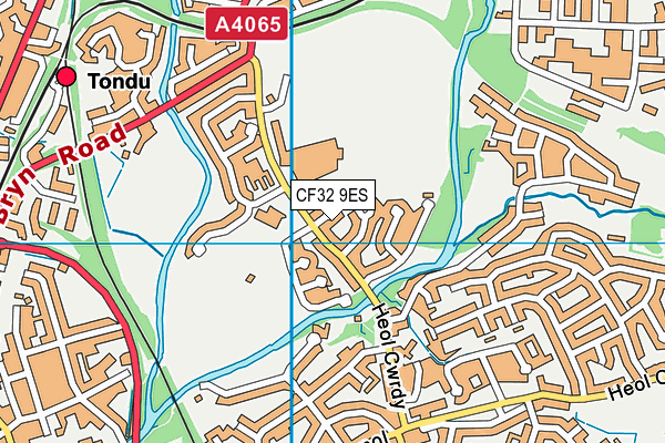 CF32 9ES map - OS VectorMap District (Ordnance Survey)