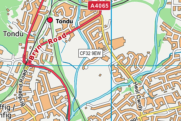 CF32 9EW map - OS VectorMap District (Ordnance Survey)