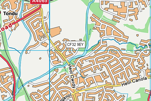 CF32 9EY map - OS VectorMap District (Ordnance Survey)