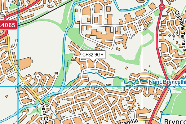 CF32 9GH map - OS VectorMap District (Ordnance Survey)