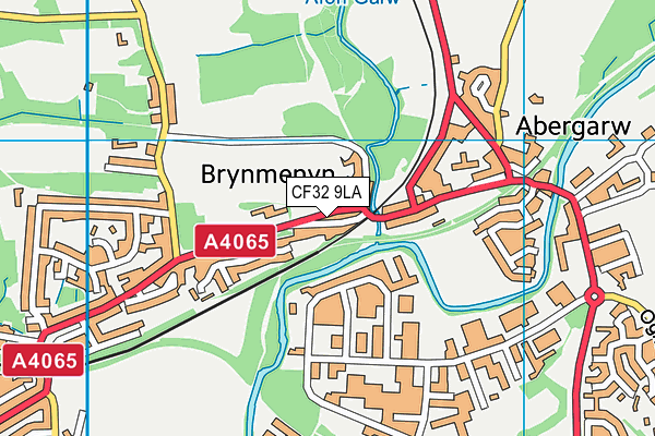 CF32 9LA map - OS VectorMap District (Ordnance Survey)