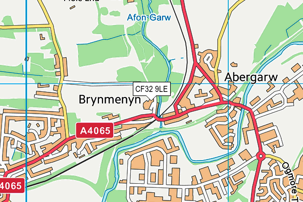 CF32 9LE map - OS VectorMap District (Ordnance Survey)