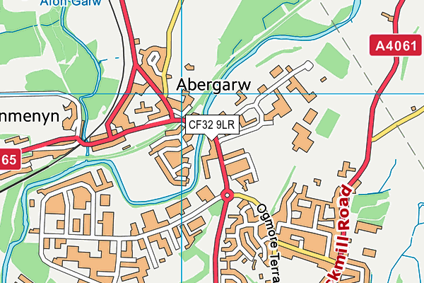 CF32 9LR map - OS VectorMap District (Ordnance Survey)