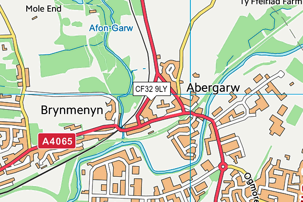 CF32 9LY map - OS VectorMap District (Ordnance Survey)