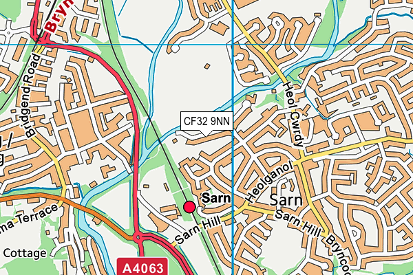 CF32 9NN map - OS VectorMap District (Ordnance Survey)