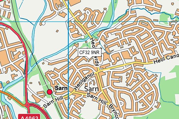 CF32 9NR map - OS VectorMap District (Ordnance Survey)